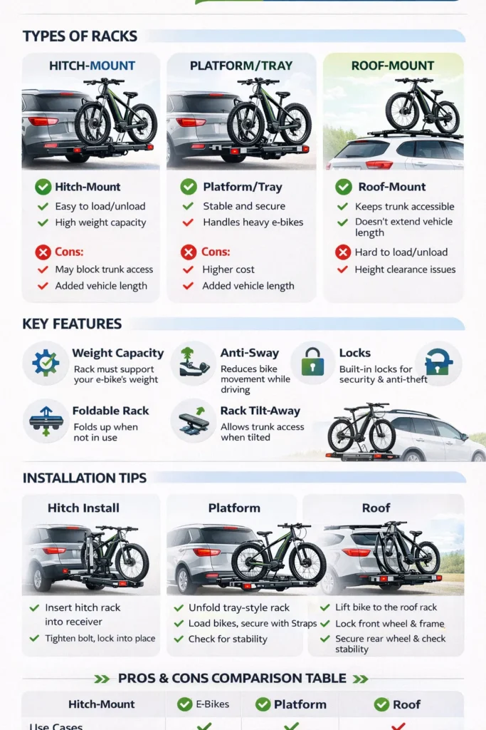 Bike rack electric bikes