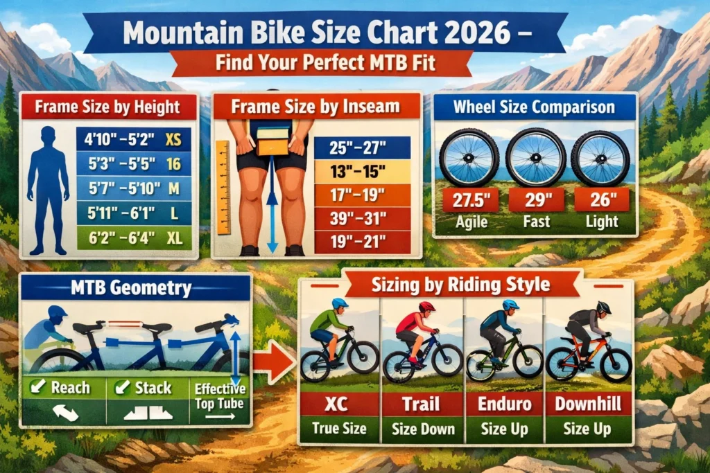 Mountain bike size chart