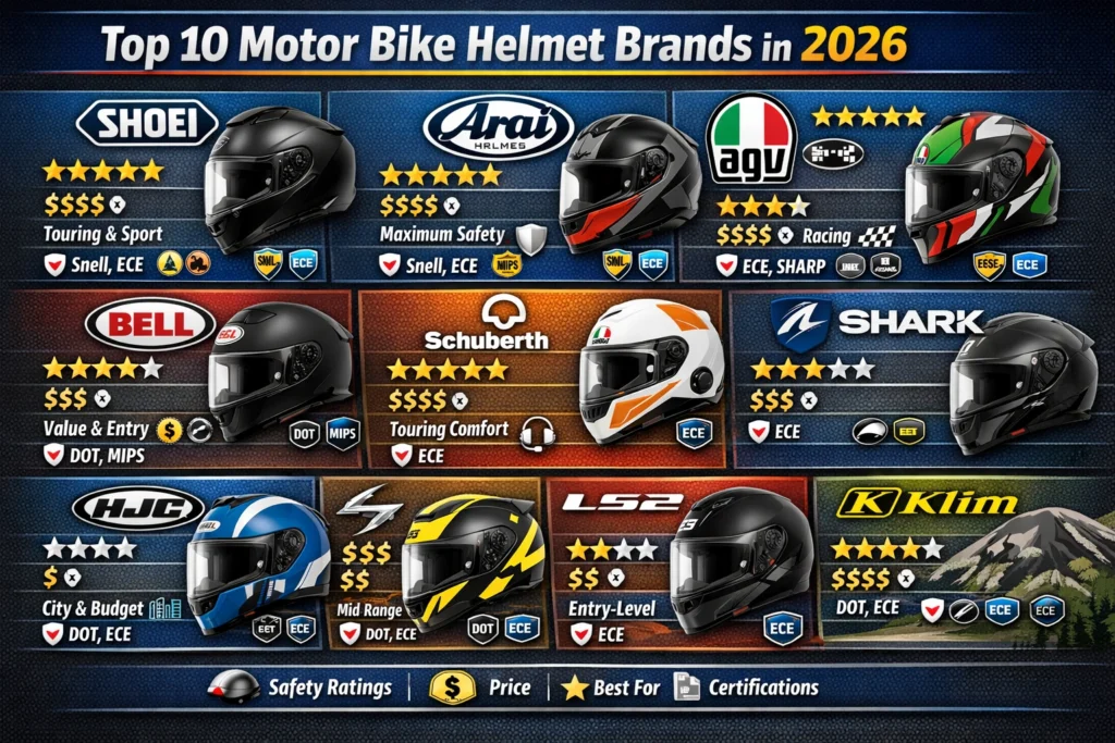 Best motor bike helmet brands