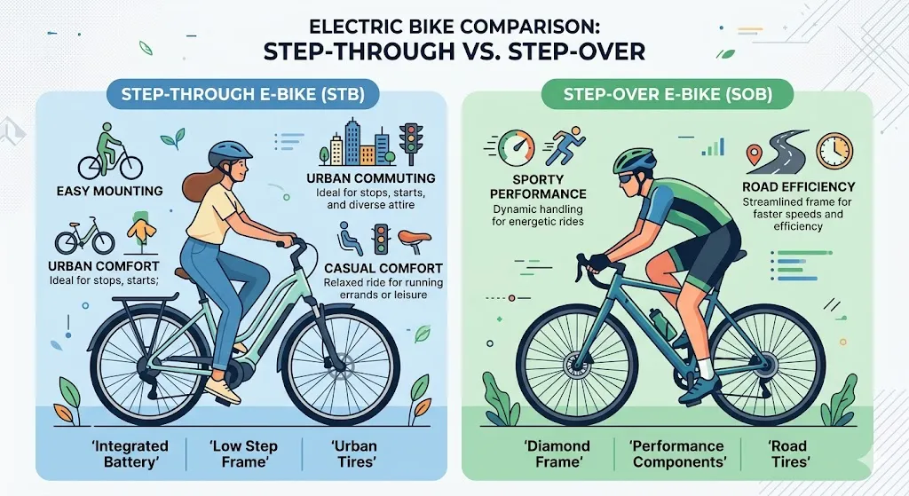 Step through electric bike