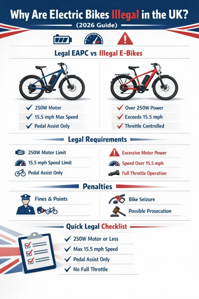 Why are electric bikes illegal in the UK?