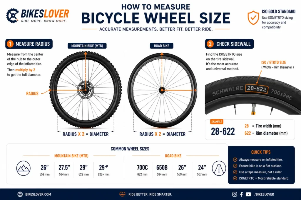 How to measure bike wheel size